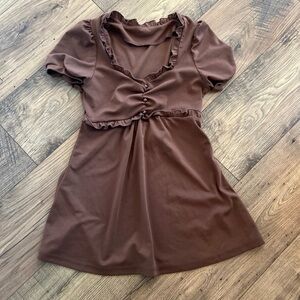 Women’s Babydoll Brown Blouse Size Small